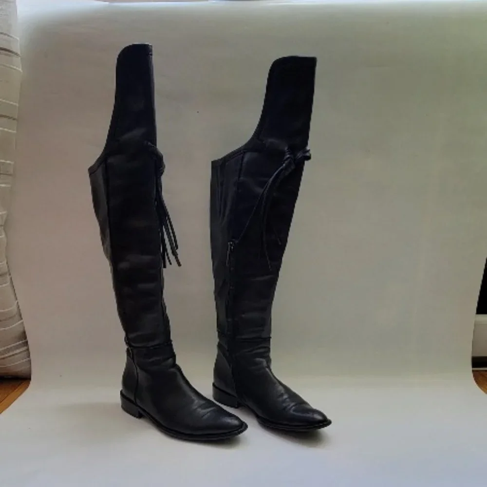 FRANCO BOSCHI TALL BOOTS WITH TASSEL SIZE 38 1/2 USED - Picture 2 of 14